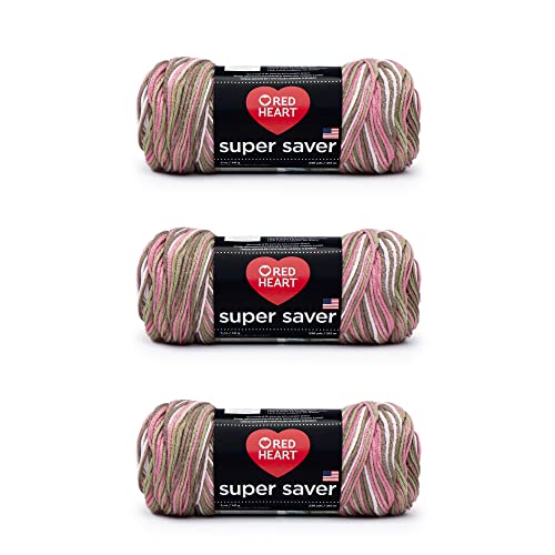 Red Heart Super Saver Garn, 3er-Pack, Pink Camouflage von Red Heart