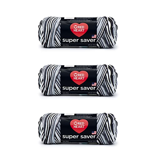 Red Heart Super Saver Garn, 3er-Pack, Zebra, 3 Stück von Red Heart