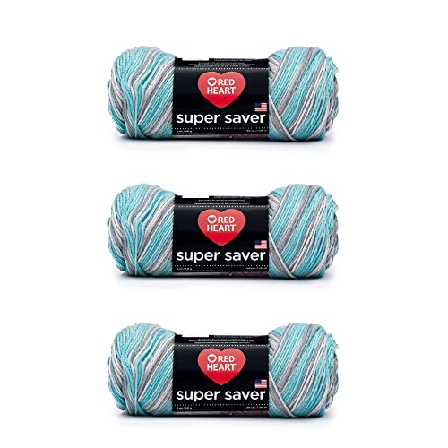 Red Heart Super Saver Garn, 3er-Pack, isländische Mischung, 3 Stück von Red Heart