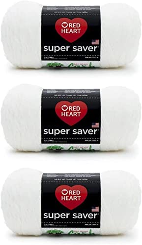 Red Heart Super Saver Garn, 3er-Pack, weiches Weiß, 3 Stück von Red Heart