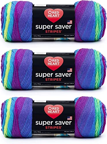 Red Heart Super Saver Garn, Parrot Stripe 3 von Red Heart