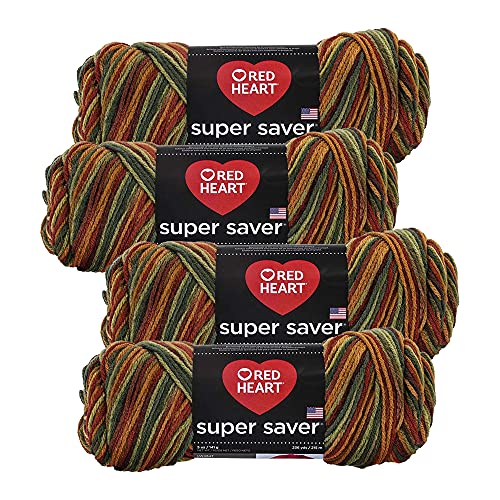 Red Heart Super Saver Garn, 4er-Pack mit 142 g Knäueln (Herbst) von Red Heart