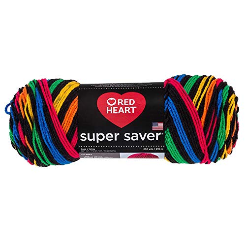 Red Heart Super Saver Garn E300.3954, Primary Stripes, Acryl, Streifen - Primär, Each, 215 von Red Heart