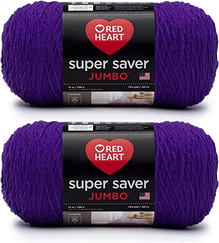 Red Heart Super Saver Jumbo-Garn, 2er-Pack, Amethyst, 2 Stück von Red Heart