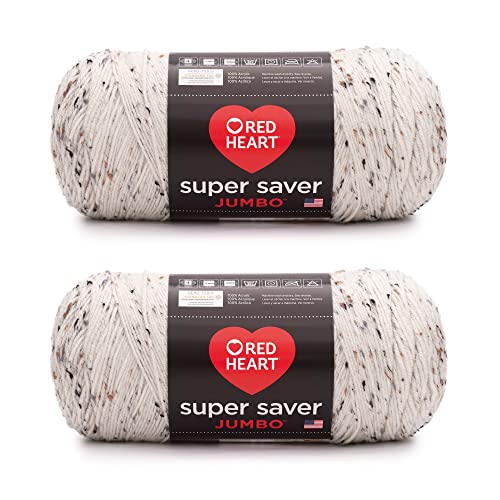 Red Heart Super Saver Jumbo-Garn, Aran Fleck 2 Stück von Red Heart