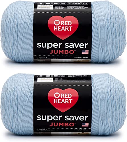 Red Heart Super Saver Jumbo Blue Bell Garn – 2 Packungen mit 396 g – Acryl – 4 Medium (Kammgarn) – 681 Meter – Stricken/Häkeln von Red Heart