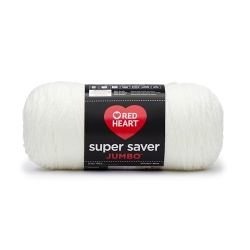 Red Heart Jumbo Yarn Super Saver Garn, weiches, Acryl, Weiß (Soft White), 681 von Red Heart