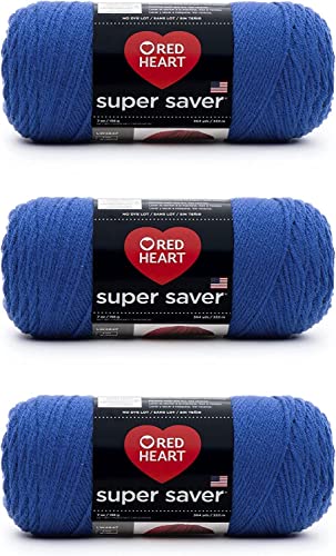 Red Heart Super Saver Royal Garn – 3 Stück 198 g – Acryl – 4 Medium (Kammgarn) – 360 Meter – Stricken/Häkeln von Red Heart