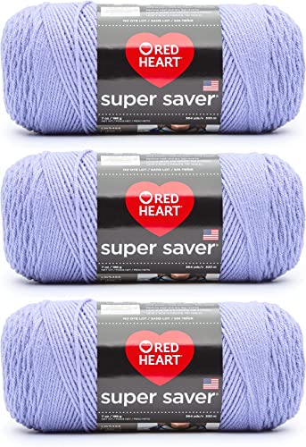 Red Heart Super Saver leichtes Jasmin-Garn – 3 Packungen mit 198 g – Acryl – 4 Medium (Kammgarn) – 360 Meter – Stricken/Häkeln von Red Heart