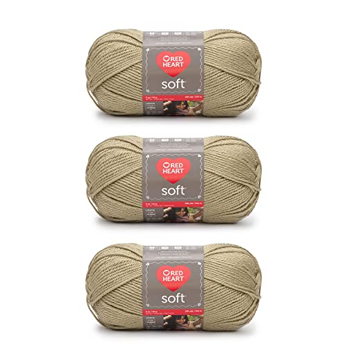 Red Heart Soft Wheat Garn, 3er-Pack, 141 g pro Stück, Acryl, mittlere Stärke (Worsted), 250 Meter – zum Stricken und Häkeln von Red Heart