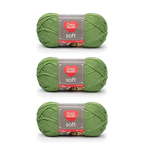 Red Heart Weiches Guacamole-Garn – 3 Packungen mit 141 g – Acryl – 4 Medium (Kammgarn) – 220 Meter – Stricken, Häkeln und Basteln von Red Heart