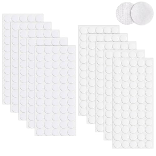 Redamancy 20mm Klettpunkte Selbstklebend, 600 Stück Selbstklebenden Klettpunkte 300 Paar, Klettband Selbstklebend, Self Adhesive Klebend Klettverschluss für Papier, Metall, Kunststoff, Glas von Redamancy