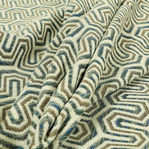 Redbrick Mill Fabrics Chenille-Polsterstoff mit Streifenmuster „Aura“ in Blau gestreift 1 (Muster 10 cm x 8 cm) von Redbrick Mill Fabrics