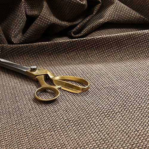 Redbrick Mill Fabrics Flammhemmender strukturierter Chenille-Stoff in Braun, natürlicher Polsterstoff, Stoff für Vorhänge, Kissen, Gardinen (135 cm Breite, pro Meter) von Redbrick Mill Fabrics