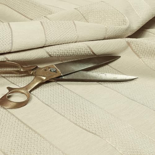 Redbrick Mill Fabrics Möbelstoff mit geometrischem Streifenmuster, beige, einfarbig mit Glanz, Meterware von Redbrick Mill Fabrics