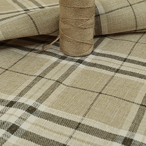 Redbrick Mill Fabrics Strukturierter Tweed-Polsterstoff mit Karomuster und Schottenmuster in Beige für Sofas und Stühle (Muster 10 x 8 cm) von Redbrick Mill Fabrics