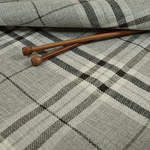 Redbrick Mill Fabrics Strukturierter Tweed-Polsterstoff mit Karomuster und Schottenmuster in Silbergrau für Sofas und Stühle (Muster 10 x 8 cm) von Redbrick Mill Fabrics