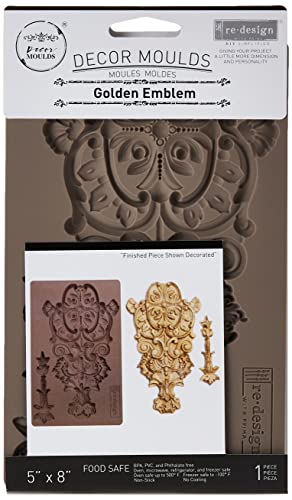Redesign With Prima Redesign Decor Moulds-Golden Emblem 5"x8"x8mm Crafting Resin Molds for air Dry Clay DIY Projects Funiture Dresser, Chocolate,Cake,Candy,Backery,Soap,Polymer Clay,hot Glue von Redesign with Prima