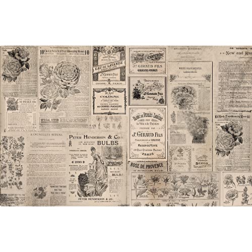 Decoupage-Deko-Seidenpapier, Zeitung, 1 Blatt, 48,3 x 76,2 cm von Redesign with Prima