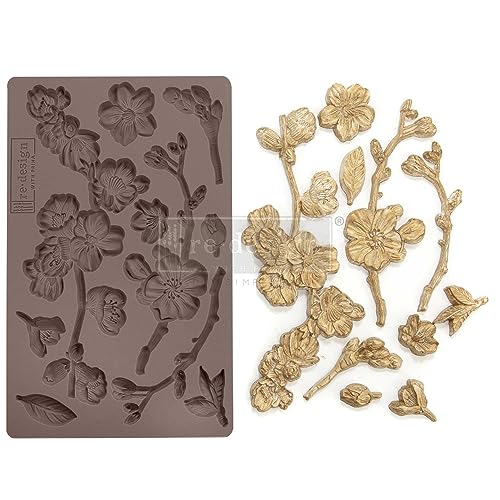 Redesign With Prima 606269 Cherry Blossoms Clay, Soap Making Molds,Pottery & Modeling Clays, Silikon, 5"x8"x8mm von Redesign with Prima