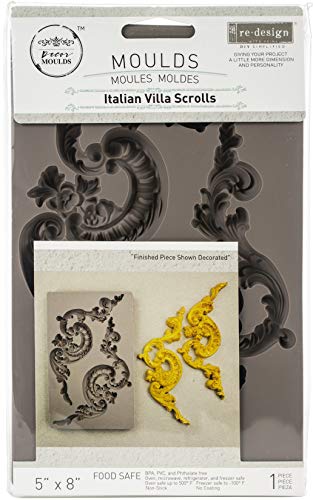 Redesign With Prima 655350636371 Italian Villa Scrolls Clay, Soap Making Molds,Pottery & Modeling Clays, Silikon, 5"x8"x8mm von Redesign with Prima