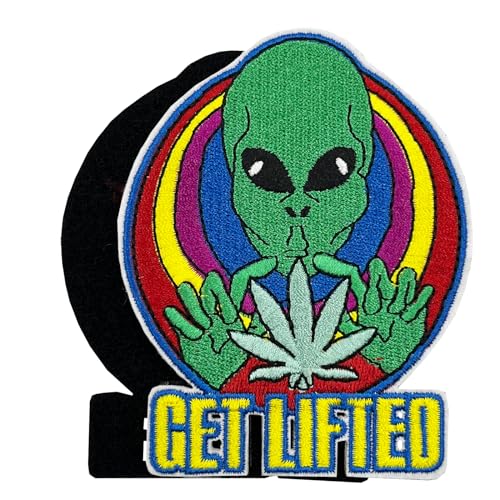 10,2 cm Get Lifted Leaf Alien UFO bestickter Klettverschluss Patch von ReelFun