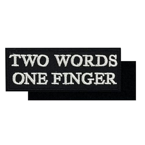7,6 cm Zwei-Wörter One Finger Biker bestickter Klettverschluss Patch von ReelFun