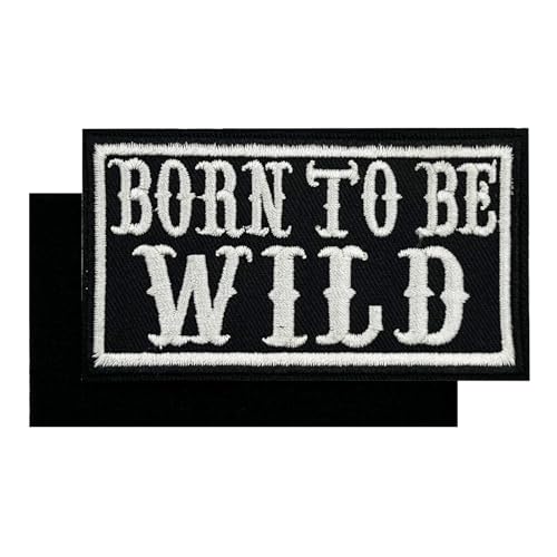 Aufnäher mit Aufschrift "Born to Be Wild", 9 cm, Vintage-Biker, bestickt von ReelFun