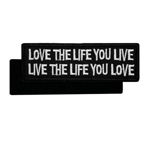 Aufnäher mit Aufschrift "Love The Life You Live The Life You Love", bestickt, 10,2 cm von ReelFun