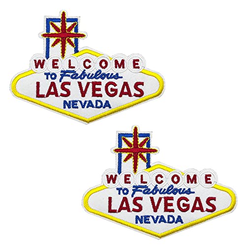 Bestickter Aufnäher zum Aufnähen oder Aufbügeln mit Aufschrift "Welcome to Fabulous Las Vegas" von ReelFun