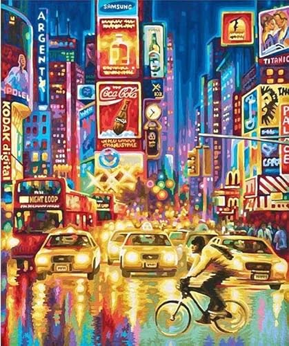 Regalos Lluna Malen nach Zahlen Alex Bog Amazing Times Square NYC 40 x 50 cm Zahlen von Regalos Lluna