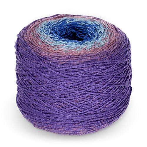 Regenbogen Fun YARN Garn, Bobbel Farbverlaufsgarn gezwirnt, 200g ca. 550m, 6-farbiger Farbverlauf - 635 - Blau/Altrosa/Lila von Regenbogen Fun