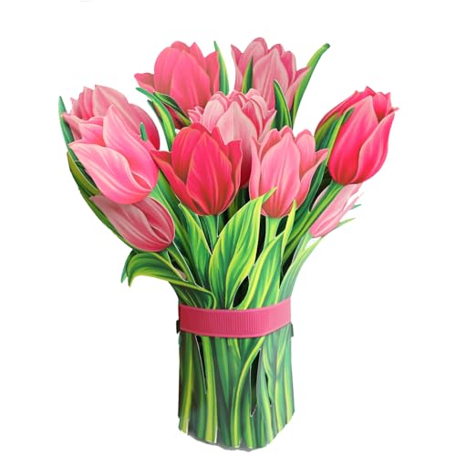 3D Pop Up Blumen Muttertagskarte 3d Karte Geburtstagskarte Mama Geburtstagskarte Frau Handgefertigte Klappkarte mit Umschlag (Tulpe) von Regendeko