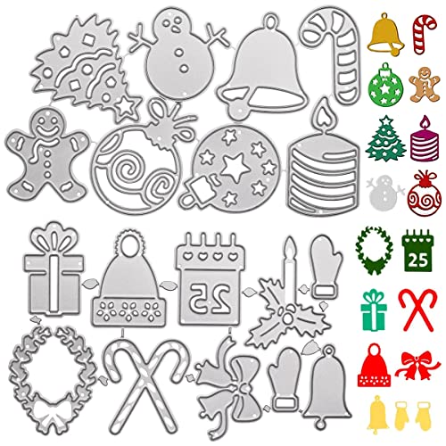 Stanzschablonen,Regerly Stanzformen Stanzschablonen Weihnachten Metall Stanzen Prägeschablonen Für Scrapbooking DIY Album Papier Karten Dekoration (16 Muster) von NC