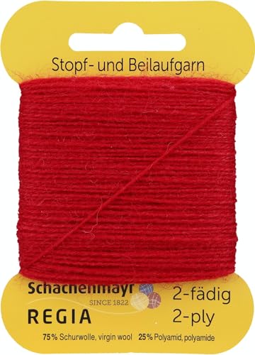 REGIA 2-fädig Uni 9801278-02002 kirsche Handstrickgarn, Sockengarn, Beilaufgarn, 5g Kärtchen von Regia