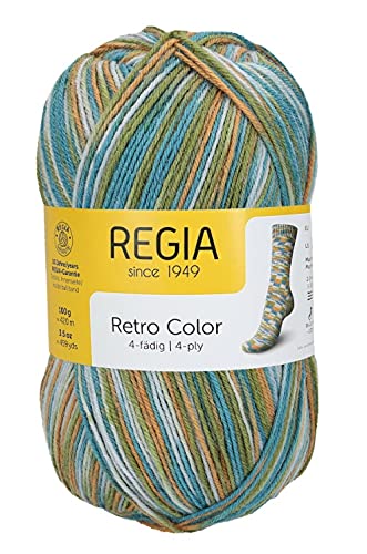 Regia 4-Fach Retro Color 1294 - Groovy Color: Sockenwolle, Wolle, 2,5-3 mm von Regia