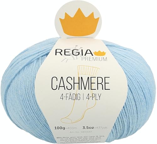 Regia Premium Cashmere, 100G Sky Blue Handstrickgarne von Regia