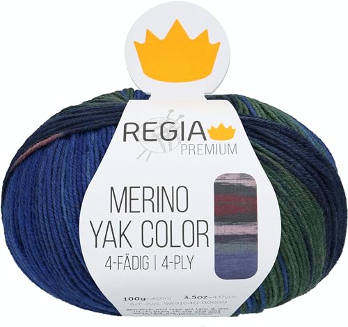 Regia Premium Merino Yak Color, 100G Terrain Gradient Color Handstrickgarne von Regia