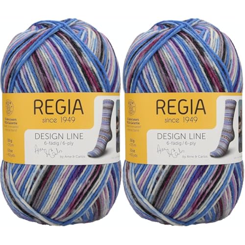 Regia Schachenmayr 6-Fädig Color, 150G nusfjord Handstrickgarne (Packung mit 2) von Regia