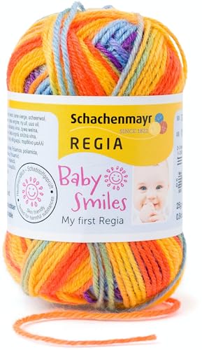 REGIA Baby Smiles My first REGIA 9801296-01889 sandra Handstrickgarn, Sockengarn, Babygarn, 25g Knäuel von Regia