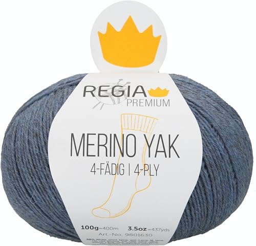 Regia Schachenmayr Premium Merino Yak, 100G Jeans Handstrickgarne von Regia