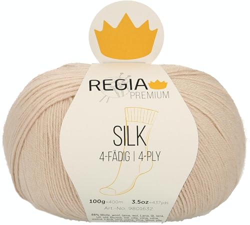 Regia Schachenmayr Premium Silk, 100G leinen Mel. Handstrickgarne von Regia