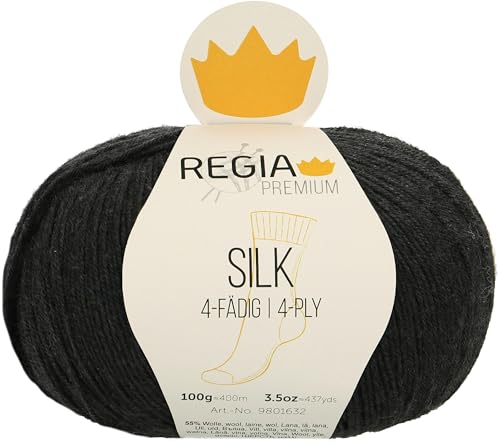 Regia Schachenmayr Premium Silk, 100G schwarz Handstrickgarne von Regia