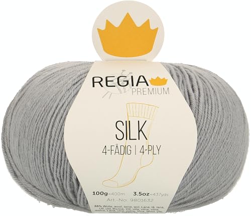 Regia Schachenmayr Premium Silk, 100G silberblau Handstrickgarne von Regia