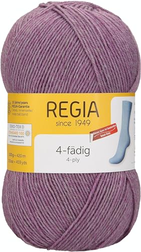 Regia Schachenmayr 4-Fädig Uni, 100G Shine Lilac Handstrickgarne von Regia