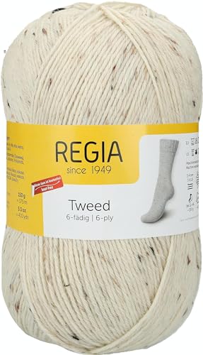 Schachenmayr Regia 6-Fädig Uni Tweed, 150G natur tweed Handstrickgarne von Regia