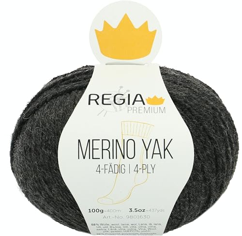 Regia Schachenmayr Premium Merino Yak, 100G anthrazit Handstrickgarne von Regia