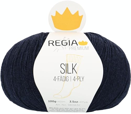 Regia Schachenmayr Premium Silk, 100G Marine Mel. Handstrickgarne von Regia