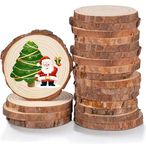 120 Stück Holzscheiben Klein, Rund Natur Holzscheiben Baumscheiben, DIY Handwerk Holz-Scheiben, 1-3cm Holz Log Scheiben, Astscheiben Holzscheiben klein und für Basteln, Weihnachten Dekoration usw von Reh:ncla