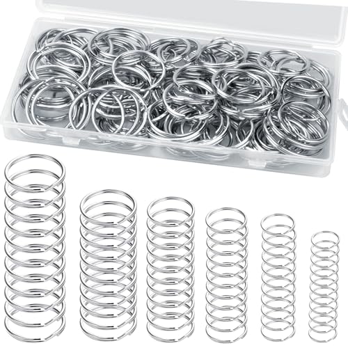 120PCS Schlüsselringe, Edelstahl Schlüsselring 12 mm/15 mm/20 mm/25 mm/28 mm/30 mm, Schlüssel Ringe für DIY Schlüsselanhänger Ringe and Basteln, Ornamente von Reh:ncla